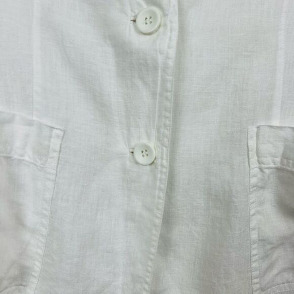 NWOT Eileen Fisher Blazer Organic Linen White Size S - Picture 7 of 9